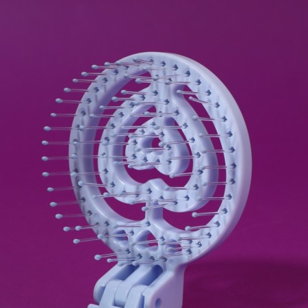 The comb is massage, folding, with a mirror, d = 6.6 cm, the color of the blue-5