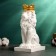 Piggy bank "Leo with a crown" White with a golden crown, 23cm