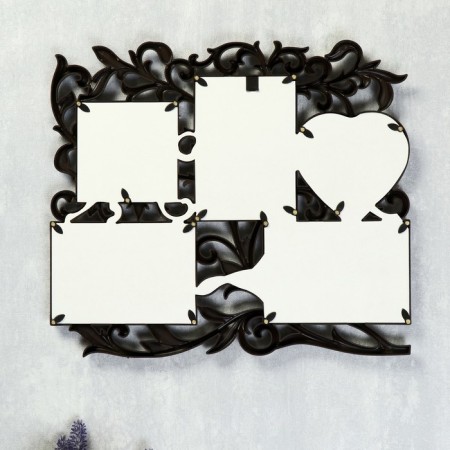 Photo frame-collage "with heart" in 5 photos, wenge (plastic screen)-3