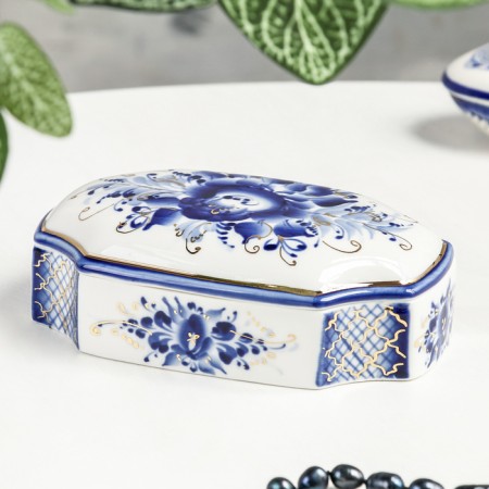 Great box, 15 x 9 x 5 cm, gzhel, cobalt-1