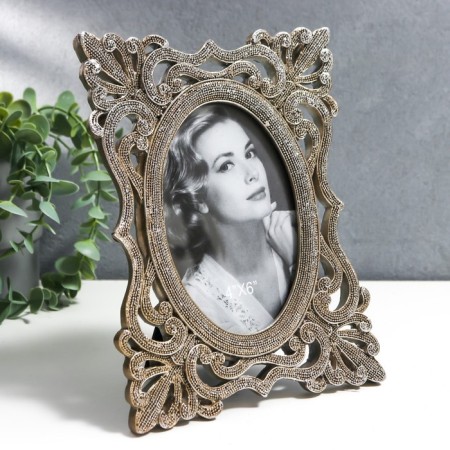 Photo frame Polystone 10x15 cm "Sicily" silver 23x17.5 cm-1