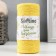 Knitting cord 100% cotton, width 1mm 100m 80g "yellow" 10x4.2x4.2 cm