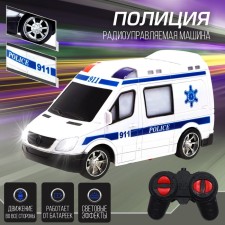 Radio -controlled “Police” machine, light, works from batteries