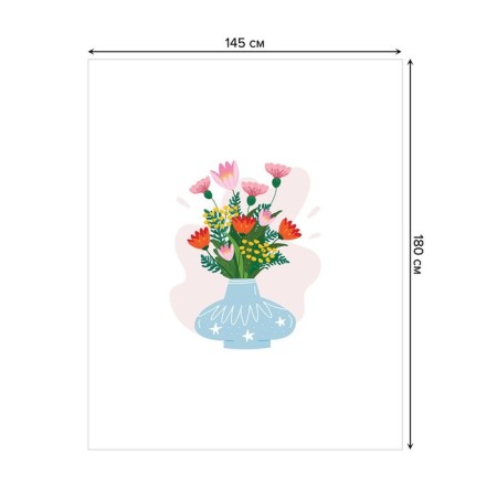 Tables on the table "Flowers in a vase", rectangular, Saten, size 145x180 cm-1