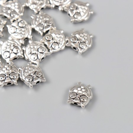 Bead for creativity Metal "Oblushka" silver 1.1x0.9 cm-1