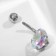 Piercing in the navel "Banana" with zircon, l = 2.3 cm, rainbow color in silver