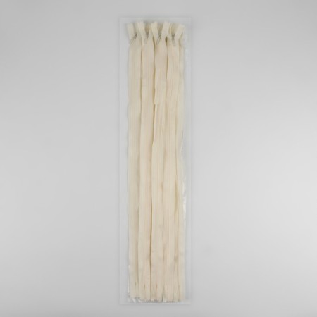Lightning secret, No. 3, non -income, automatic lock, cotton, 50 cm, ivory color-2