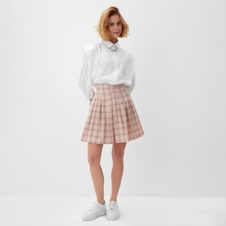 Women's skirt in Minaku fold: casual collection color pink cage, pr 44-2