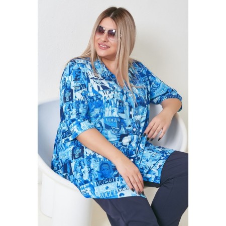 Female shirt, size 76, blue color-3