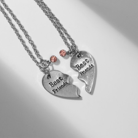Kulons "Demetrons" The heart of best friends, color black silver, 45 cm