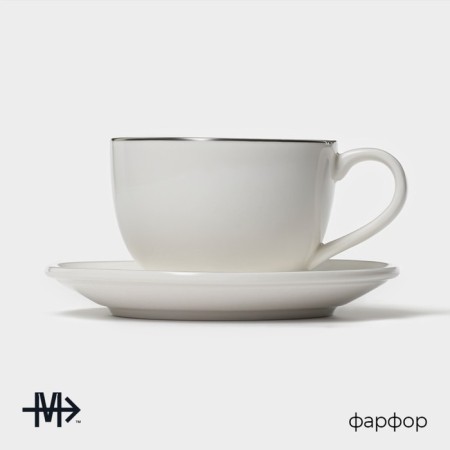 Coffee steam porcelain Magistro la Perle, 2 objects: a cup 100 ml, a saucer d = 11.5 cm, white color-1