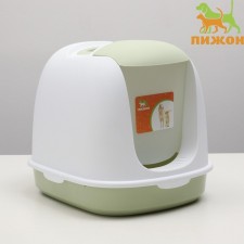 Toilet closed with a scoop, 47 x 40 x 39 cm, white-green