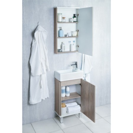 Aquaton Emma wardrobe, white color, oak navarra-3
