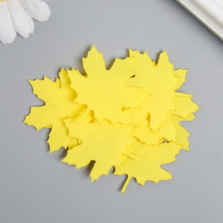 The workpiece of Foamiran "Mine Leaf" 4,5x4.5 cm, thickness. 1mm, set 10 pcs, yellow mix-1