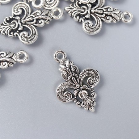 Decor for creativity Metal "Damascus" silver 2.3x1.5 cm