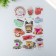 The plastic sticker is voluminous with glitter "drinks/desserts" gold/silver mix