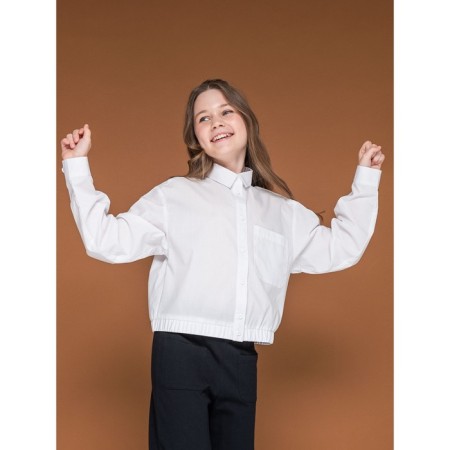 Blouse for girls, height 122 cm, white color