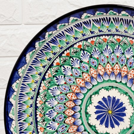 Largan Rishtan ceramics "Patterns", 42 cm, Blue Mix-3