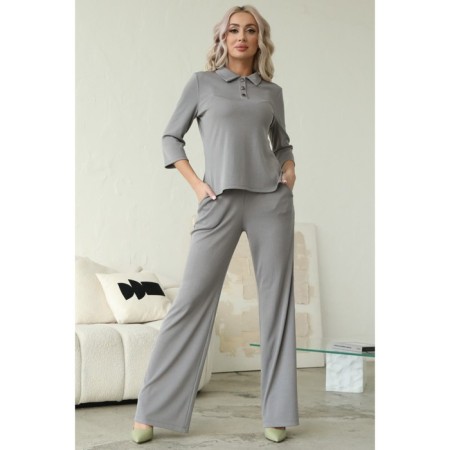 Female suit, size 52, gray color-8