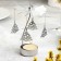 Candle rotating "carousel with Christmas trees", silver, metal