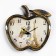 Wall clock, series: kitchen, "apple", discrete move, 26 x 25.5 cm, aa, bronze