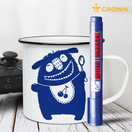 Markker permanent 3.0 mm, Crown Multi Marker, bullet -shaped, blue-5