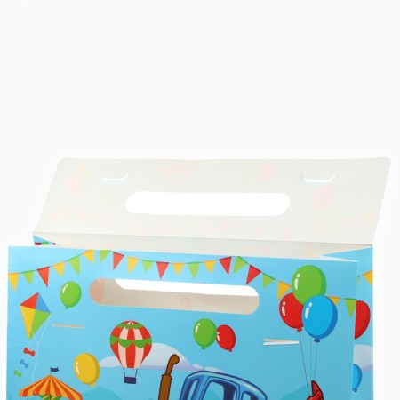 Gift package, blue tractor, 40x30x12 cm-5