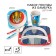 A set of children's bamboo dishes, 5 objects: plate, fork, spoon, glass, bowl, transformers