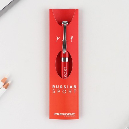 Ballic handle “Russian Sport”, blue paste, 1 mm, accessories silver-1