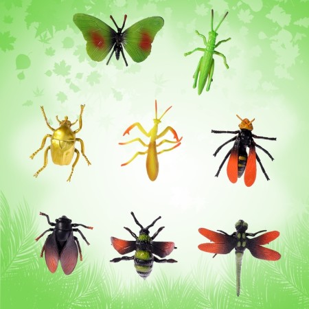 Set of insects "Forest", 8 figures, length 12 cm-12