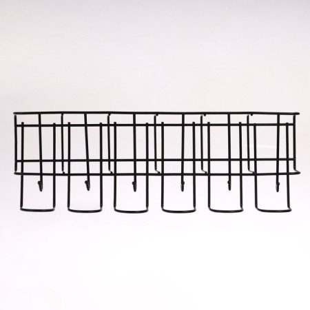 Nasten umbrella stand, with hooks, metal, 6.4 × 13 × 39 cm, black-2