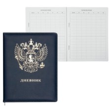 Universal diary for grades 1-11, hard cover, artificial leather, foil embossing, lies, 48 ​​sheets