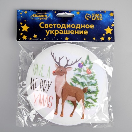 LED toy on Velcro "Deer" 13 cm, batteries Lr44x3, glow of multi-3