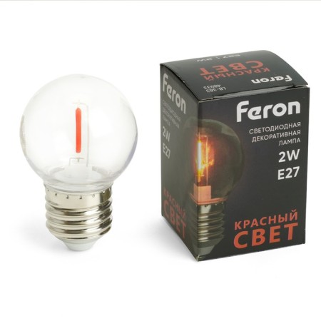 LED LED Feron, E27, 2 W, 230 V, red light