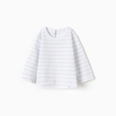 Longsliv Children's Minaku: Basic Line Baby, white/light gray color, height 62-68