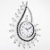 Wall clock, series: openwork, "drop with curls", smooth move, d-21 cm, 69 x 50 cm
