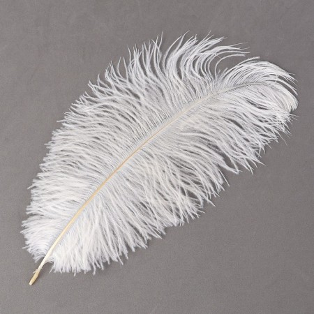 Feather for decor, size: 30-35 cm, white color-5
