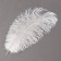 Feather for decor, size: 30-35 cm, white color