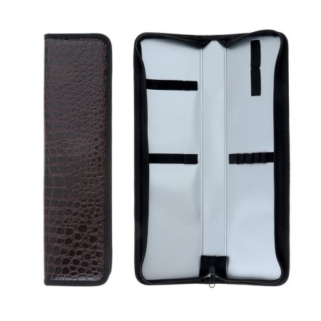 Penal for brushes, 390 x 120 mm, 5k390 "inspiration", leatherette, anaconda print, brown-1