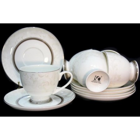Tea set of Lenardi "Gray silk", 12 items