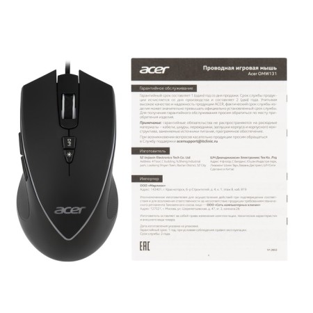 Mouse Acer OMW131 Black Optical (6000dpi) USB (6but)-8