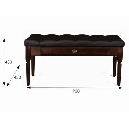 Olivia banquet, 900x430x430, eco-leather brown./Dark brown.-1