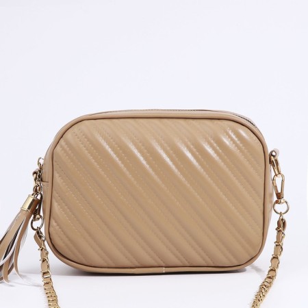 Cross-Bodi Bag on a zipper, beige color