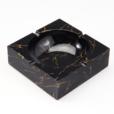 Ash "Marble", 12.6 x 4.1 cm, ceramics, black with gold-1