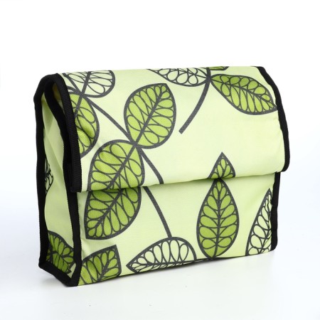 Folding bag on Velcro, 2 wheels, green color-3