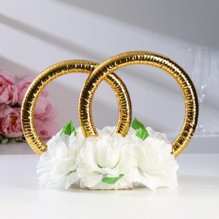 Rings with flowers, small, ivory