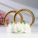 Rings with flowers, small, ivory