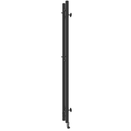 Electric heated towel rail Laris Prime Chekch, 80x1200 mm, 2 crossbars, left, black-5
