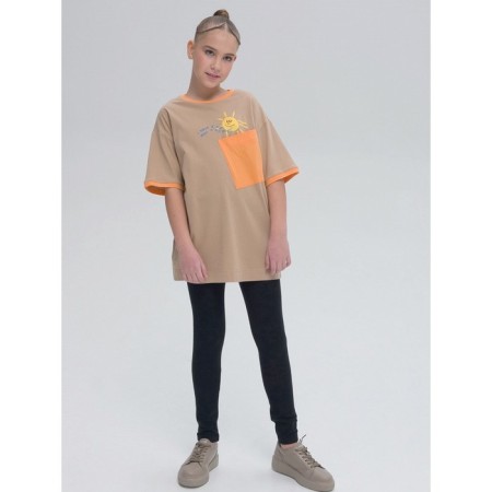 T -shirt for girls, height 152 cm, sandy color-3