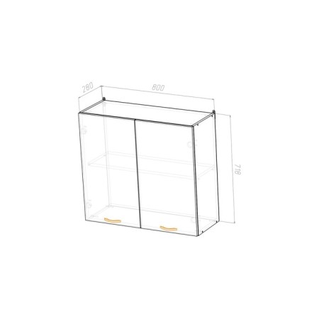 Cabinet hinged 2 doors suite 800x300x720 white/light concrete/anthracite-1
